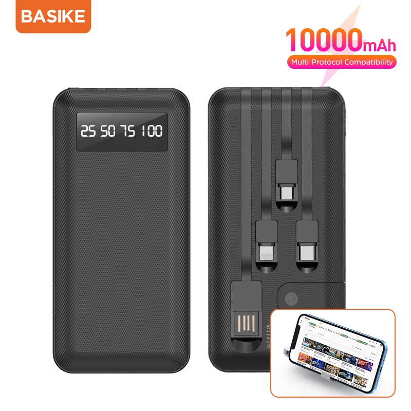 Sạc dự phòng 10000mAh BASIKE nhỏ gọn đầu ra sạc nhanh có thể mang đi máy bay cho iPhone iOS Android