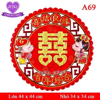 *Chữ Hỷ trang trí đám cưới tròn tròn
