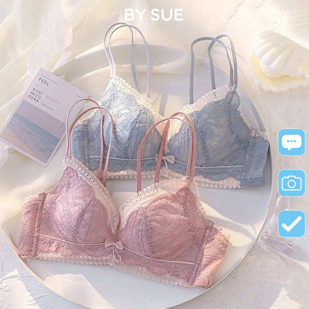 Áo lót Ren nâng ngực tạo khe gợi cảm, không gọng đệm vừa siêu quyến rũ ngọt ngào BY SUE AN09