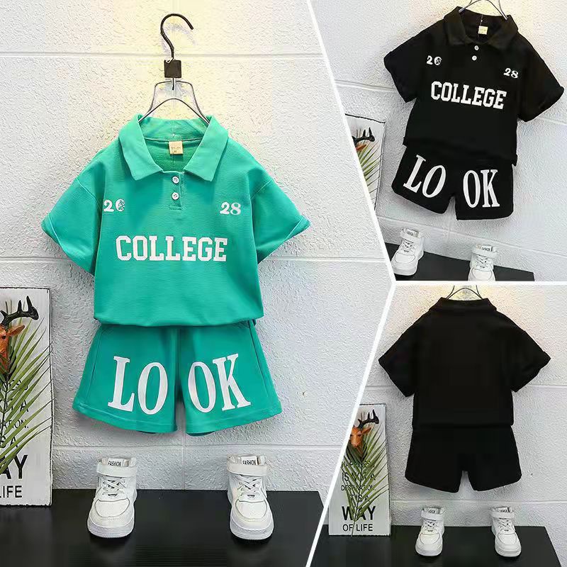 Bộ Áo Thun Polo Ngắn Tay In Chữ + Quần Short Thể Thao Thời Trang Mùa Hè Hàng Mới Dành Cho Bé Trai 7-12 Tuổi 2022