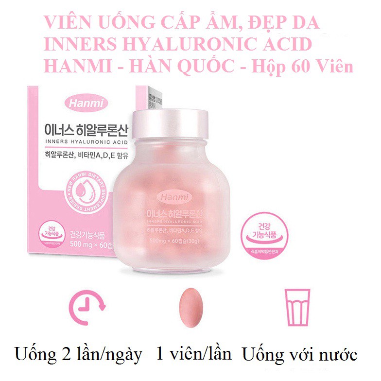 Viên uống cấp ẩm và collagen đẹp da Hanmi Inner - Hàn Quốc (hồng)