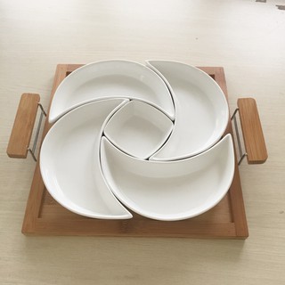 Khay mứt bằng sứ  đựng hoa quả, bánh kẹo