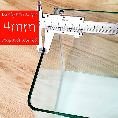 Hồ Cá Acrylic Cubic Size 30 Kích Thước 30x19x21cm Dày 4mm Bầu 2 Cạnh Bìa