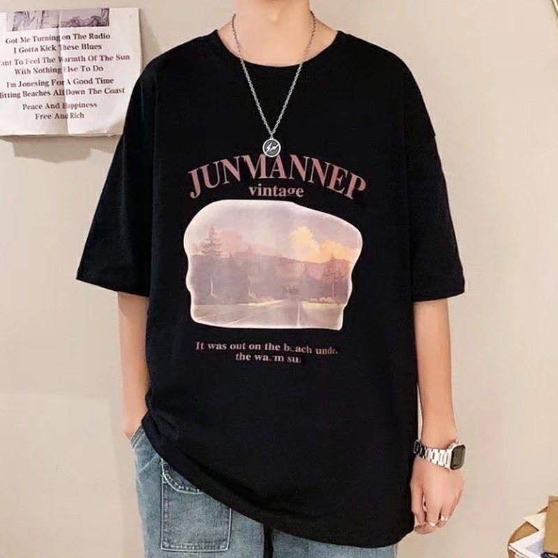 Áo nam Tay Ngắn Phong Cách Hip Hop Thời Trang Đường Phố