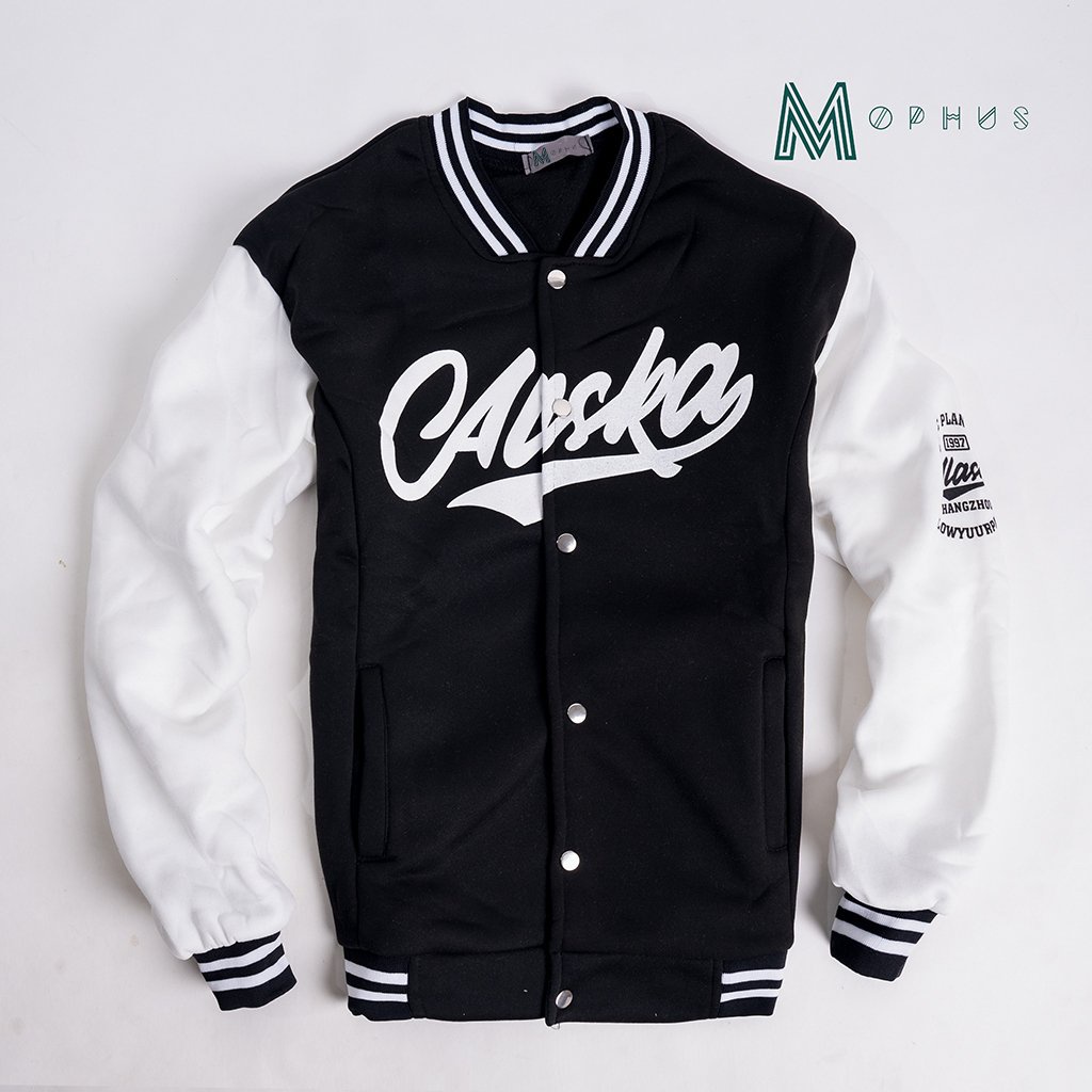 Áo khoác bomber nỉ dù form rộng thêu Alaska áo khoác nam nữ unisex Mophus MB008