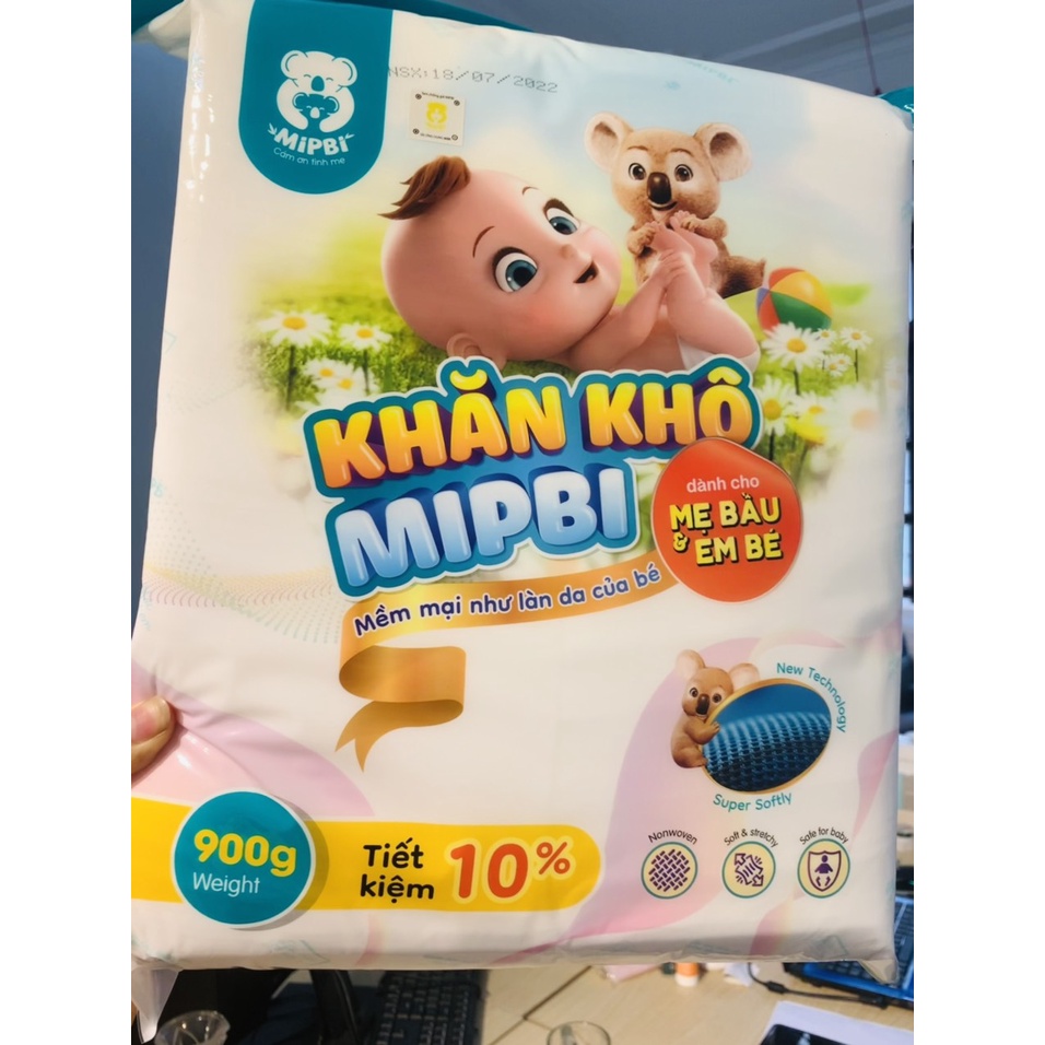 Túi khăn giấy khô đa năng Thương hiêu MIPBI size 900g