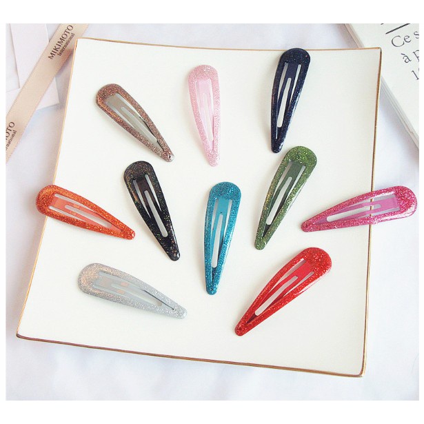 KẸP TÓC T146 GIỌT NƯỚC KIM TUYẾN NHIỀU MÀU DỄ THƯƠNG CỰC HOT