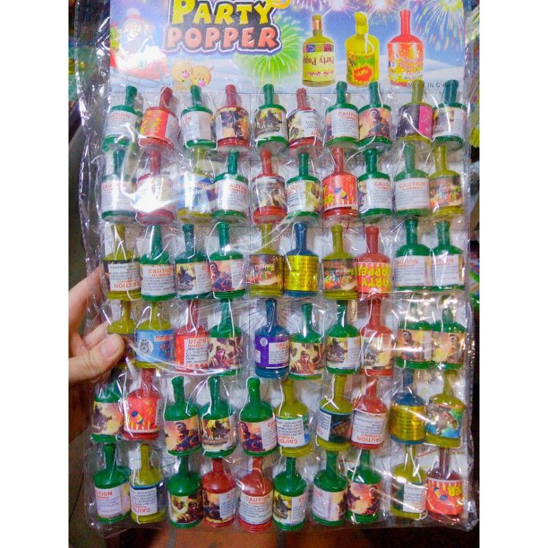 Vỉ 60 chai giật nỗ sinh nhật mini party poppers