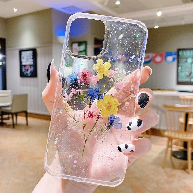 Ốp Điện Thoại Silicon Mềm Trong Suốt Hình Hoa Sáng Tạo Cho iPhone 13 12 11 Pro MAX Mini X XS MAX XR SE 2022 2020 7 8 + Plus