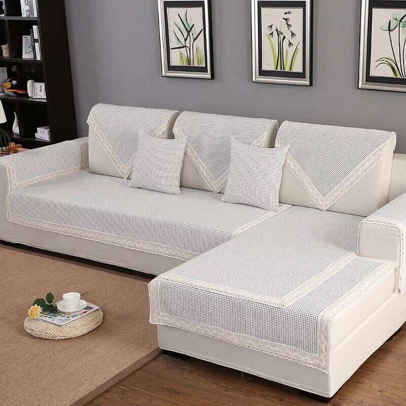 Vỏ Bọc Đệm Ghế Sofa Bằng Vải Cotton Lanh Màu Trơn Đơn Giản Hiện Đại Chống Trượt