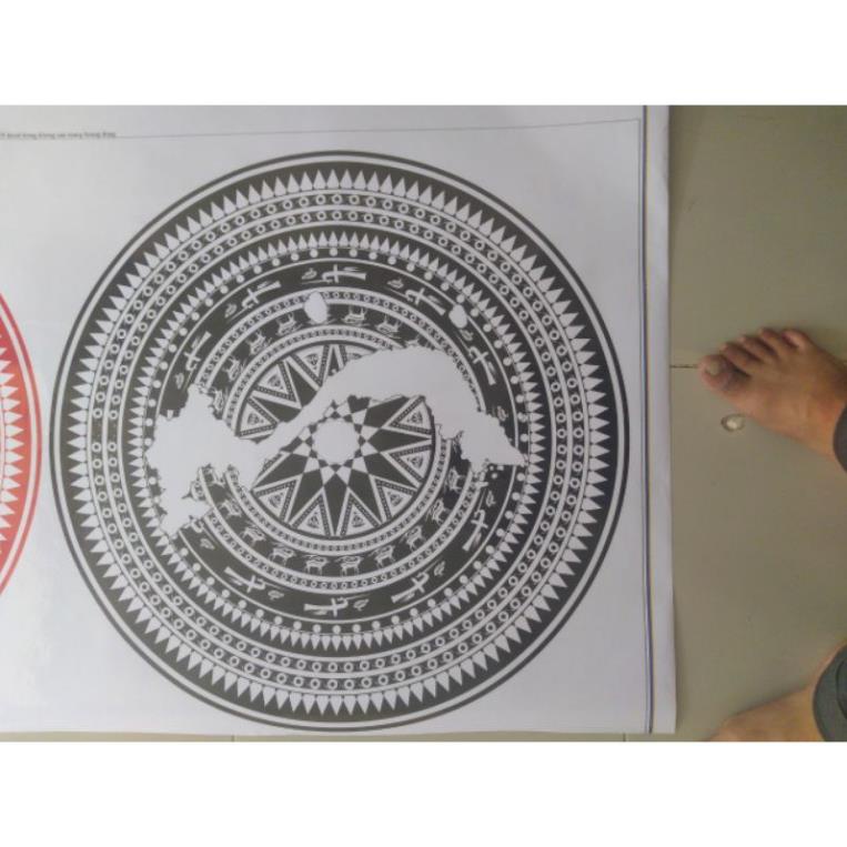 Decal trống đồng,Tem Dán Nắp Capo Cho xe tải, xe ô tô