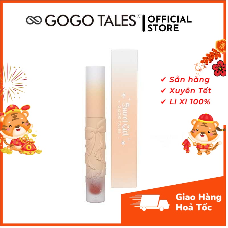 [Có sẵn] Son bóng nơ Gogo tales Sweet Girl mềm, dưỡng ẩm, lâu trôi, màu đẹp, hàng nội địa Trung chính hãng GT271