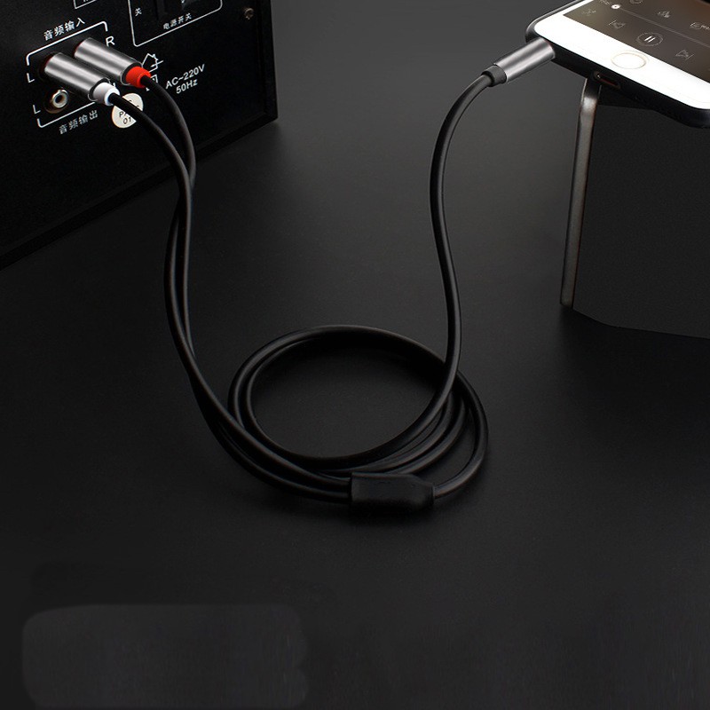 Dây cáp audio - Dây tín hiệu 3.5 ra 2 RCA hoa sen - AV dài 2 mét