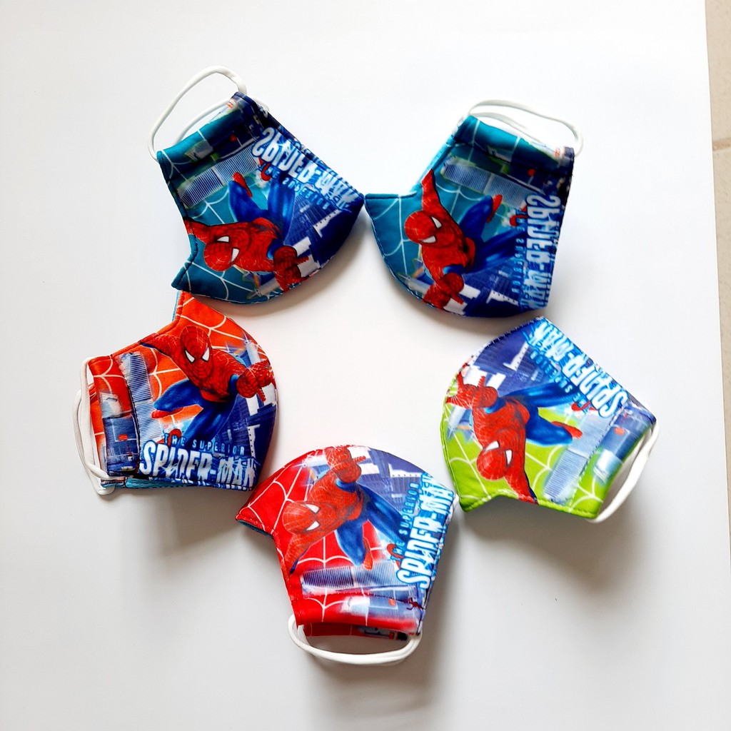 Khẩu Trang Vải Trẻ Em - Công Chúa Elsa + Siêu Nhân Nhện - 1 chiếc | BigBuy360 - bigbuy360.vn
