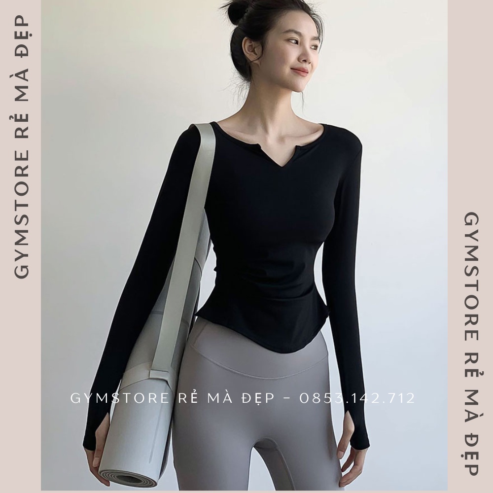 Áo Thun Ôm Body Dài Tay Thể Thao Nữ Tập Gym Yoga ❤️𝐇𝐀̀𝐍𝐆 𝐗𝐈̣𝐍❤️ Tôn Dáng Siêu Mềm Mịn Thoáng Mát 𝑮𝒀𝑴𝑺𝑻𝑶𝑹𝑬 228