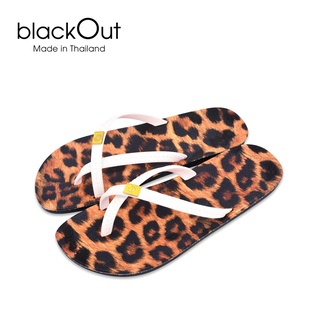 Dép xỏ ngón đế in blackOut hoa văn beo nâu