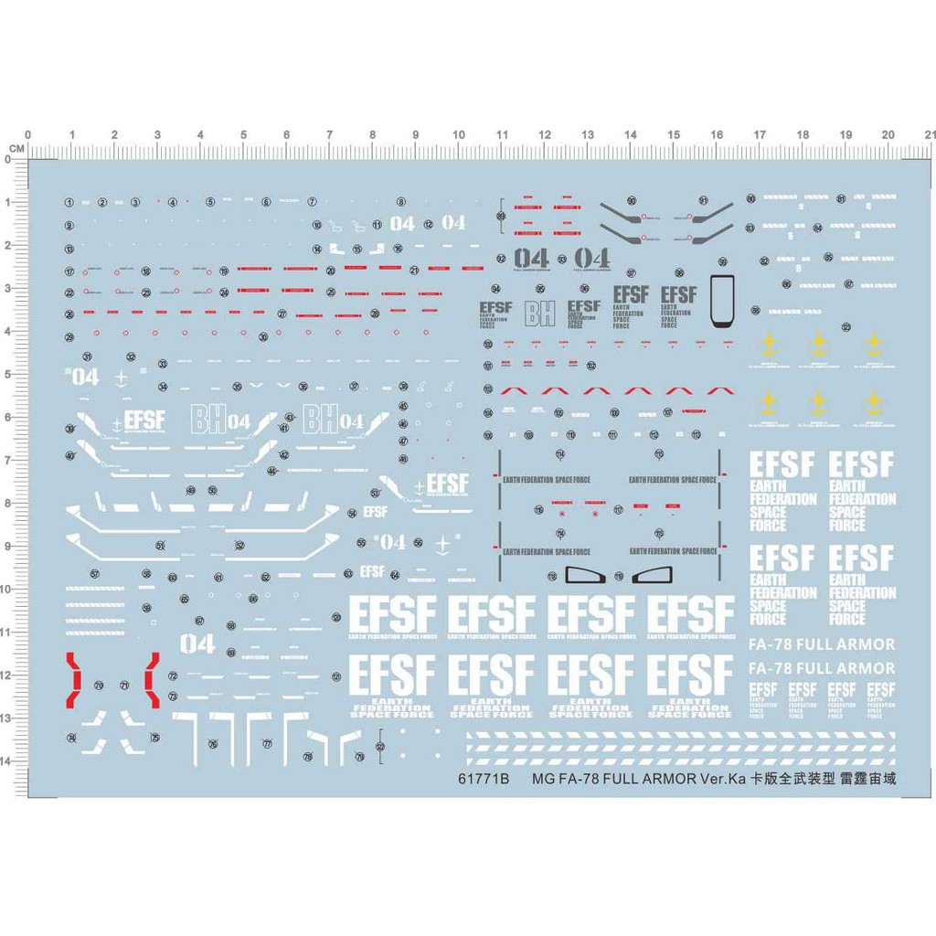 Decal nước MG 1/100 Gundam FA Thunder Bolt B