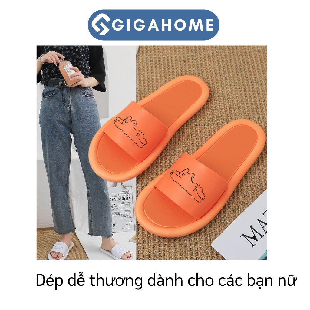 Dép Mùa Hè Nữ GIGAHOME Quai Ngang Đi Trong Nhà, Đi Chơi Hình Gấu, Chống Trượt 9249