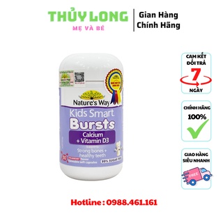 Viên Nhai Cho Bé Nature’s Way Kids Smart Calcium + Vitamin D3 Burstlets Bổ Sung Canxi Phát Triển Chiều Cao