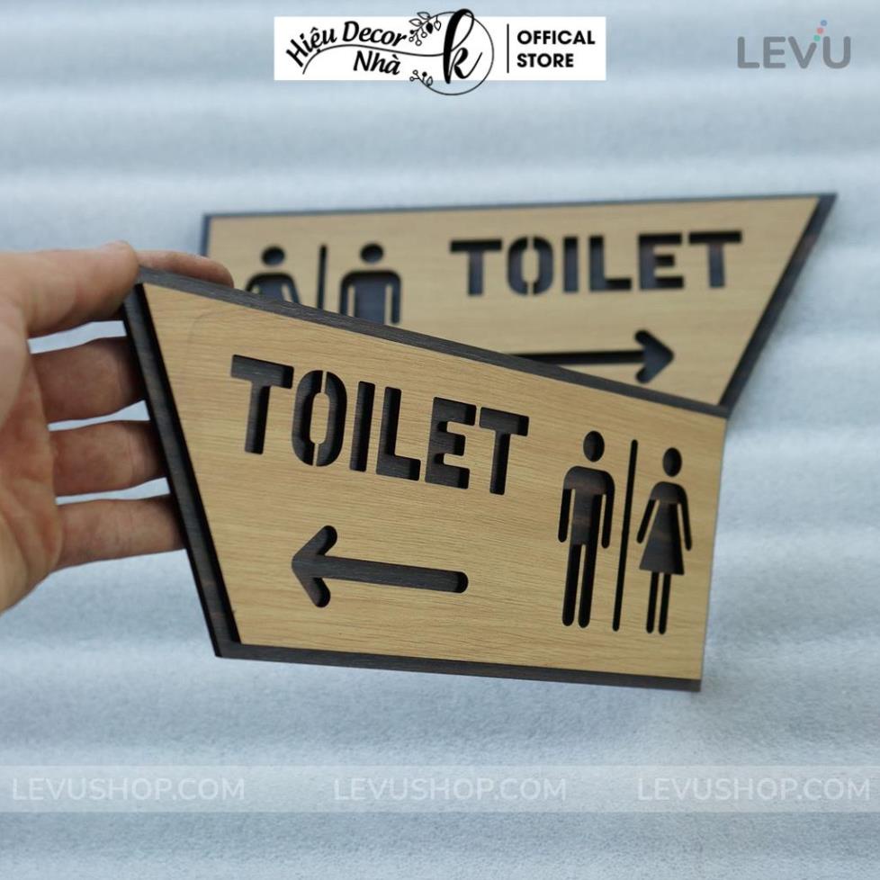 Biển chỉ hướng toilet mũi tên trái phải bằng gỗ sang trọng TL27 - Hiệu Nhà K