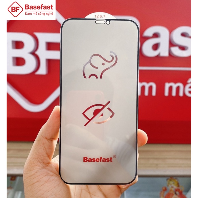 Kính Cường Lực IPHONE Chống Nhìn Trộm 6D Voi Full Màn Basefast - Chống Va Đập, Hạn Chế Bám Vân Tay, Mồ Hôi Tay