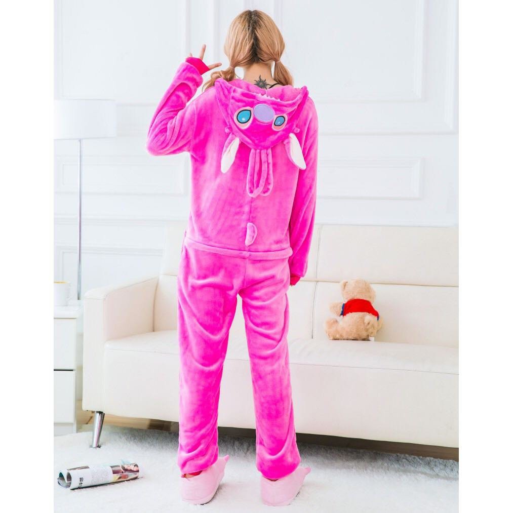 Bộ Đồ Stitch Hồng Liền Thân Hình Thú Chất Mềm Mịn