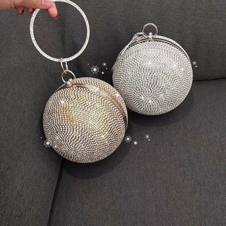 Cốp Tròn Cầm Tay  Đính hạt Lấp Lánh