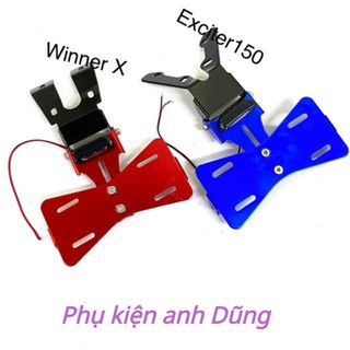 Pát gập biển số xe máy có đèn Shark Power gắn Exciter,Winner... N5