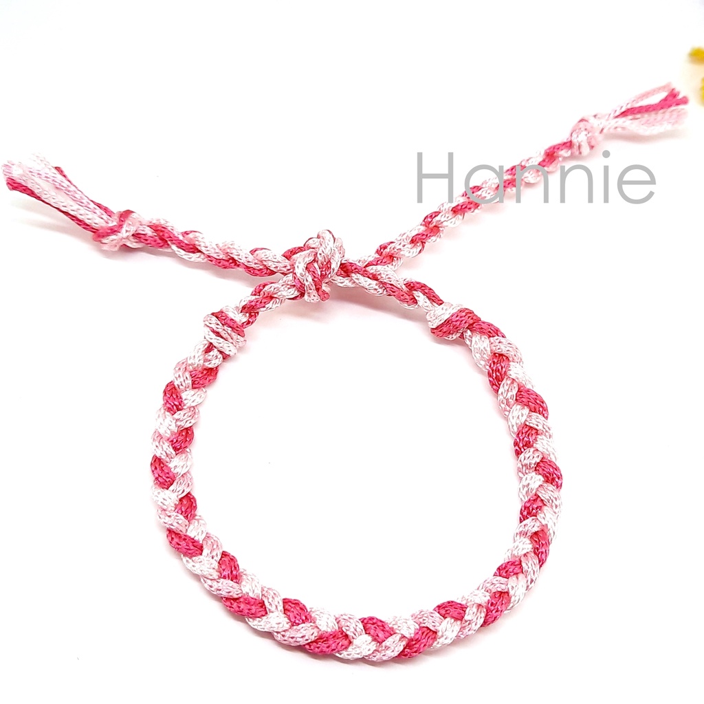 (Tay/Chân) Vòng chỉ tình bạn màu hồng - Vòng đeo nam nữ chống thấm nước waterproof - Friendship Bracelet handmade