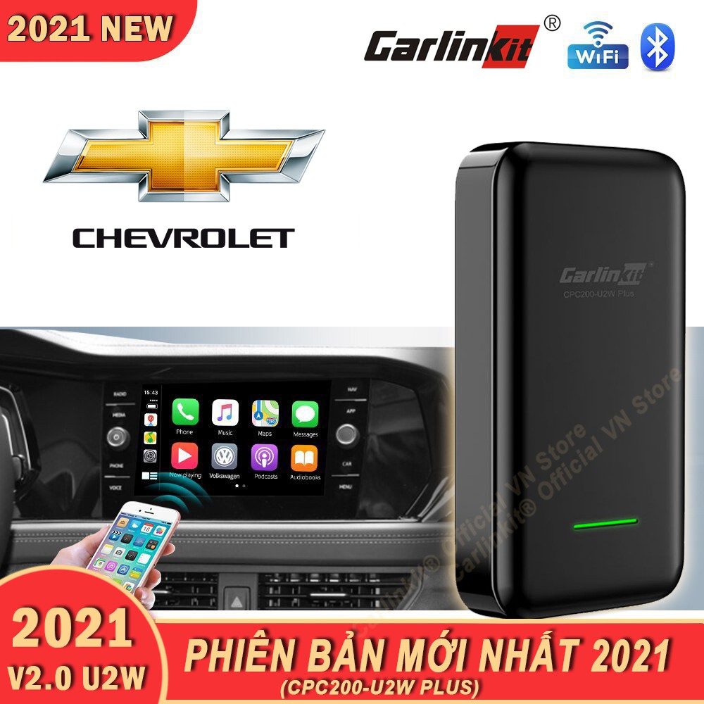 Chevrolet - Carlinkit 3.0 U2W Plus (2021 NEW) -Bộ Adapter chuyển đổi Apple Carplay có dây sang Apple Carplay không dây