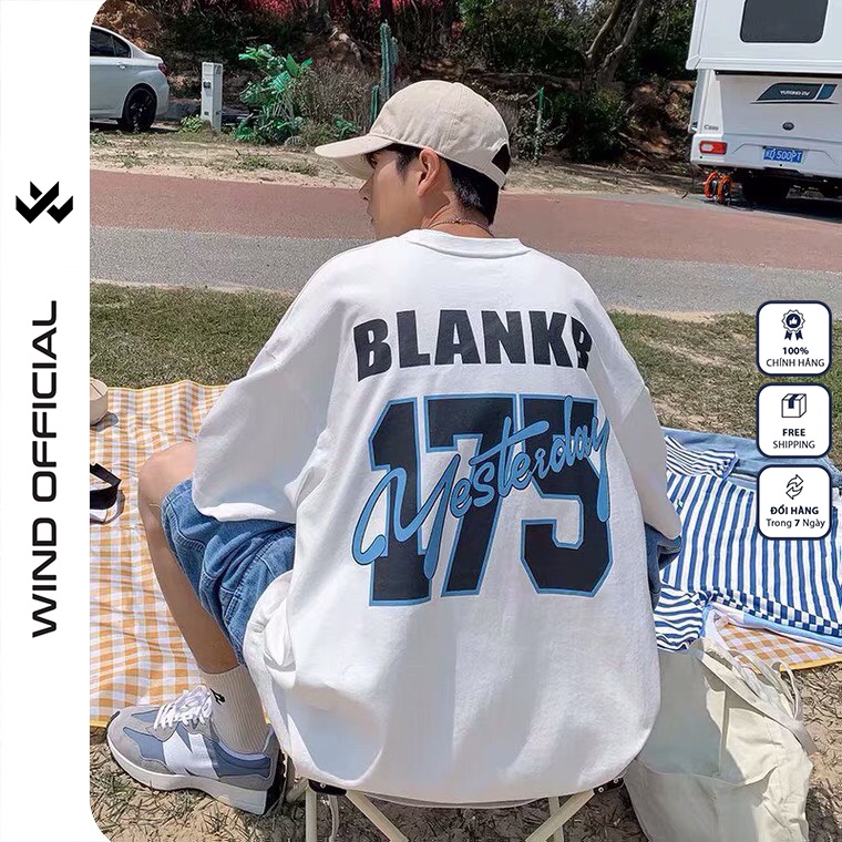 Áo phông tay lỡ WIND unisex form rộng 175 thời trang nam nữ oversize ulzzang