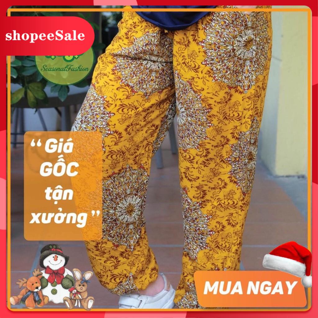 (Hàng Mới Về) Quần lanh (quần alibaba) nam nữ họa tiết phom to 40 - 80kg nhiều màu - Hugo Shop