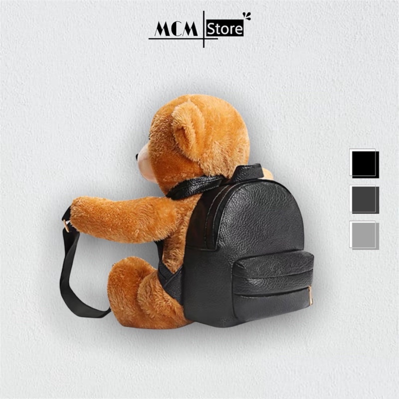 Balo gấu cute ôm sau vai - MCM cảm kết bản cao cấp đẹp nhất thị trường hiện tại