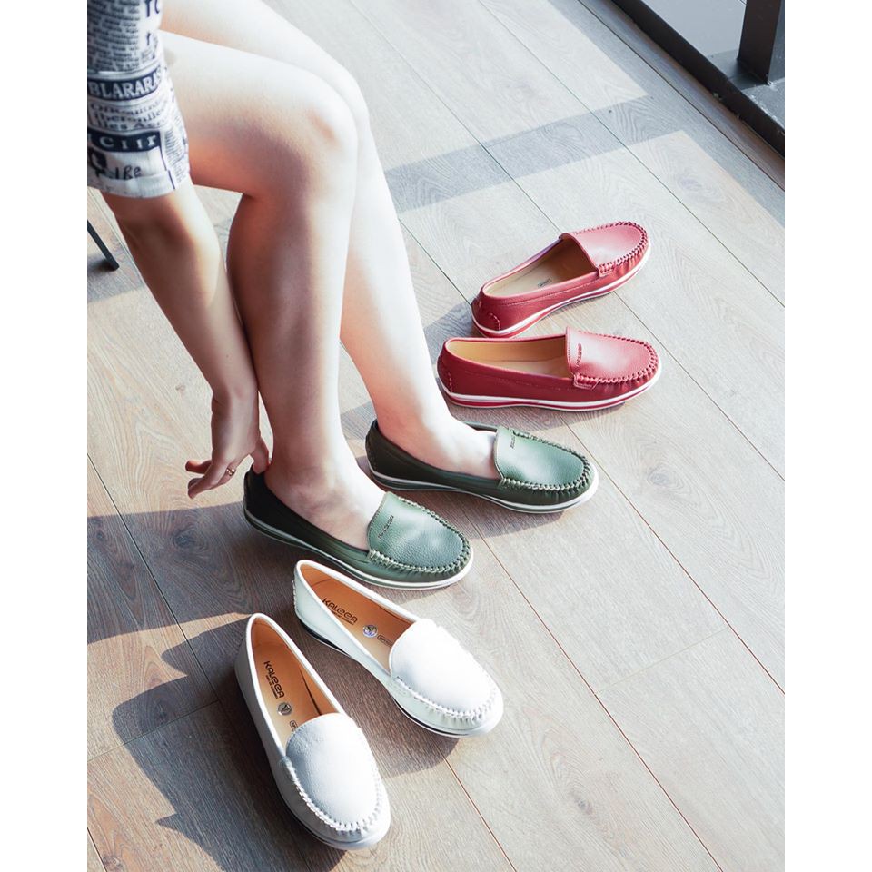 Giày lười  Slipon nữ da thật 100% Kaleea K499