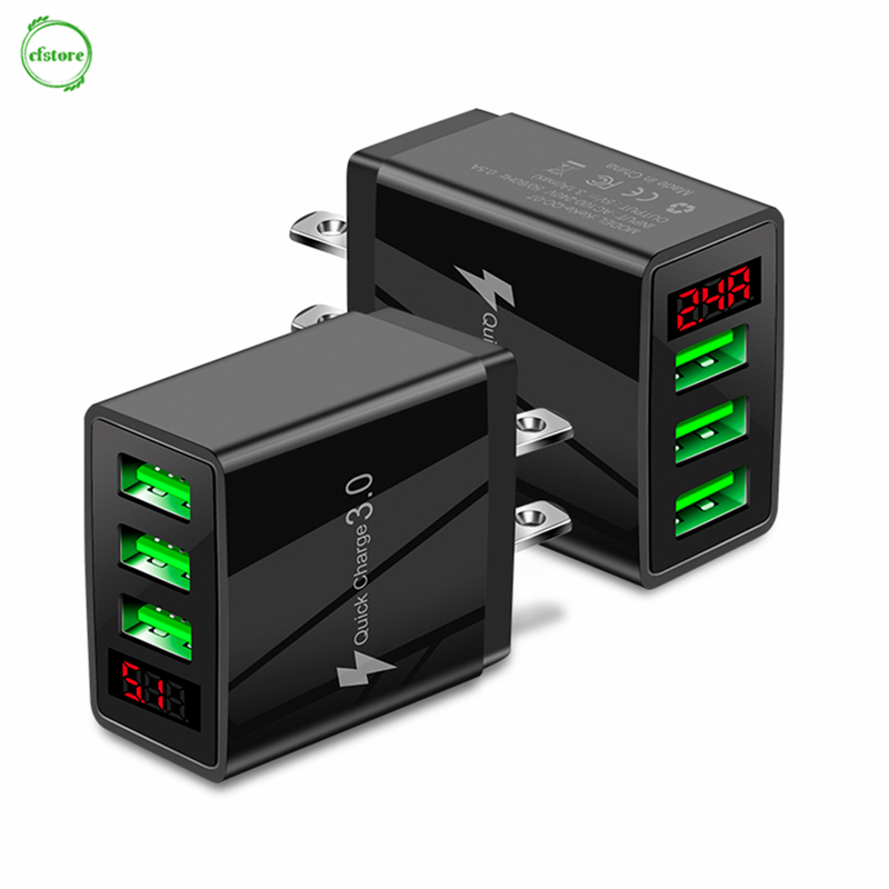 CF Quick charge 3.0 USB Charger 5V 3.1A LED Display Fast Charging Wall Phone Charger