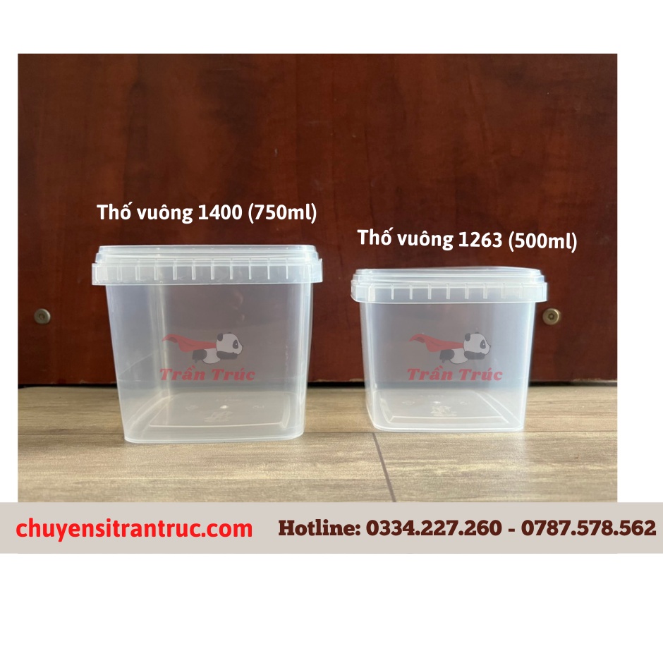 Combo 10 thố vuông 1263  chịu nhiệt đựng đông trùng hạ thảo, thực phẩm khô