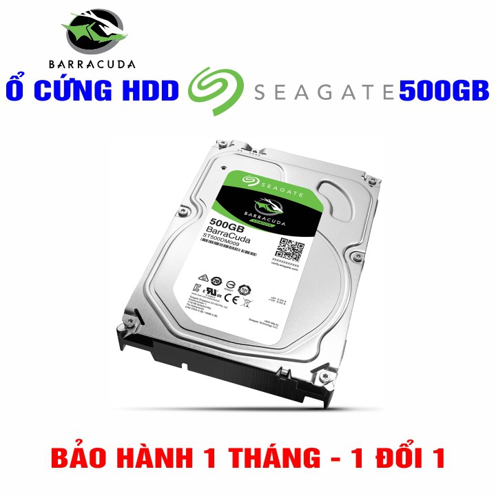 Ổ cứng PC 3.5” Seagate BarraCuda 500GB - Tháo máy đồng bộ mới 99%  – Bảo hành 1 tháng - CHÍNH HÃNG