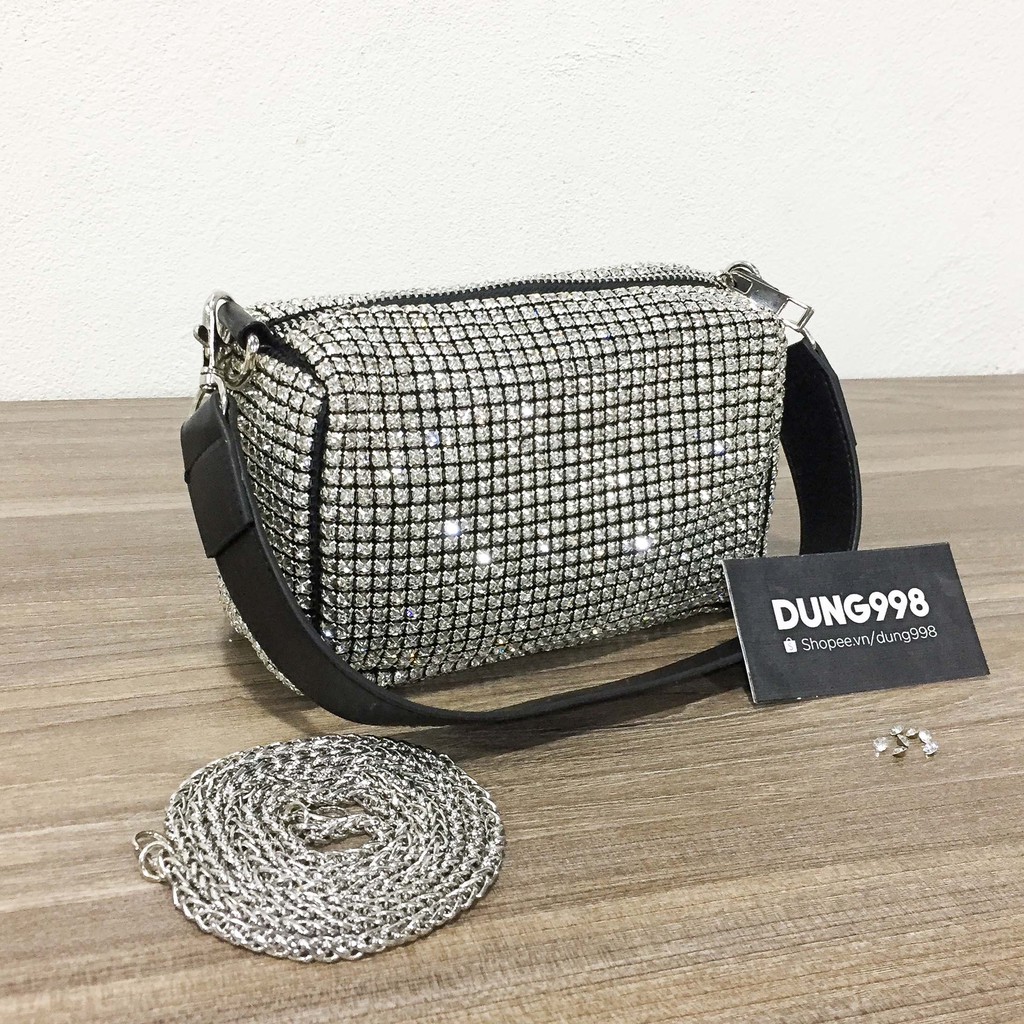 [Túi đá khâu] Túi xách nữ Clutch MC đính đá lấp lánh siêu sang (kèm ảnh thật) | BigBuy360 - bigbuy360.vn
