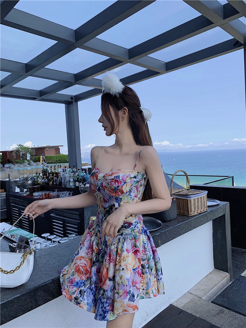 Đầm Chiffon Sát Nách Lưng Cao Hoạ Tiết Hoa Thiết Kế Hợp Thời Trang | BigBuy360 - bigbuy360.vn