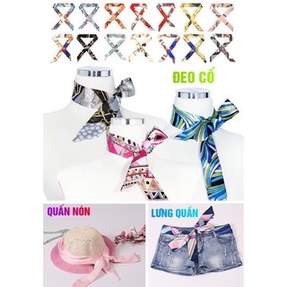 Khăn lụa quấn túi xách -  hoặc đeo cổ đa năng