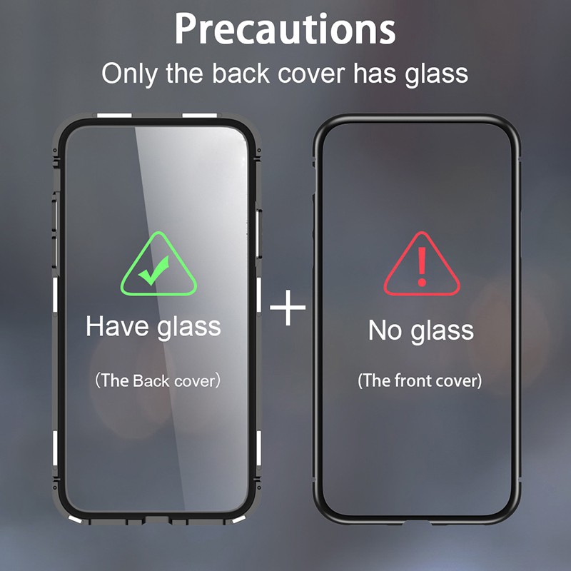 Ốp điện thoại kính cường lực viền kim loại nam châm cho Samsung Galaxy S10/S10+/S10e