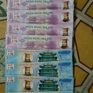 Một xấp Tiền Mã Việt 500k và 50k Loại Giấy Đẹp