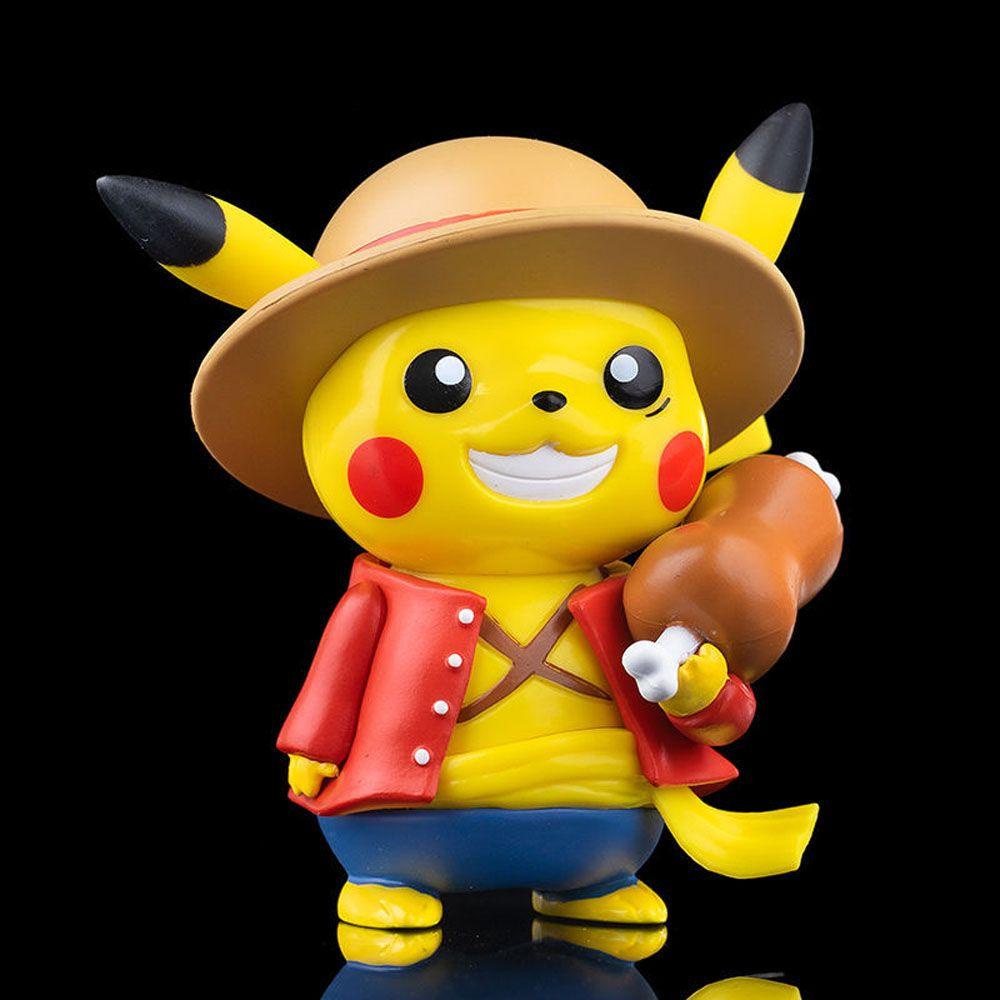 Mô hình nhân vật MMULCK Pokemon Pikachu Monkey D Luffy mini PVC làm quà tặng trẻ em