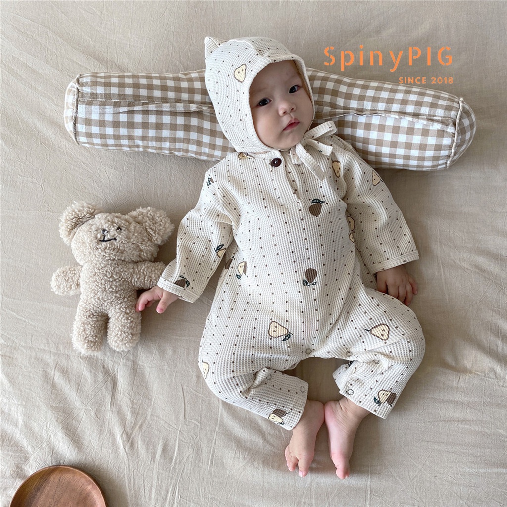 Set body kèm mũ cho bé 0-2 tuổi style Hàn Quốc cotton dệt kim cực đẹp