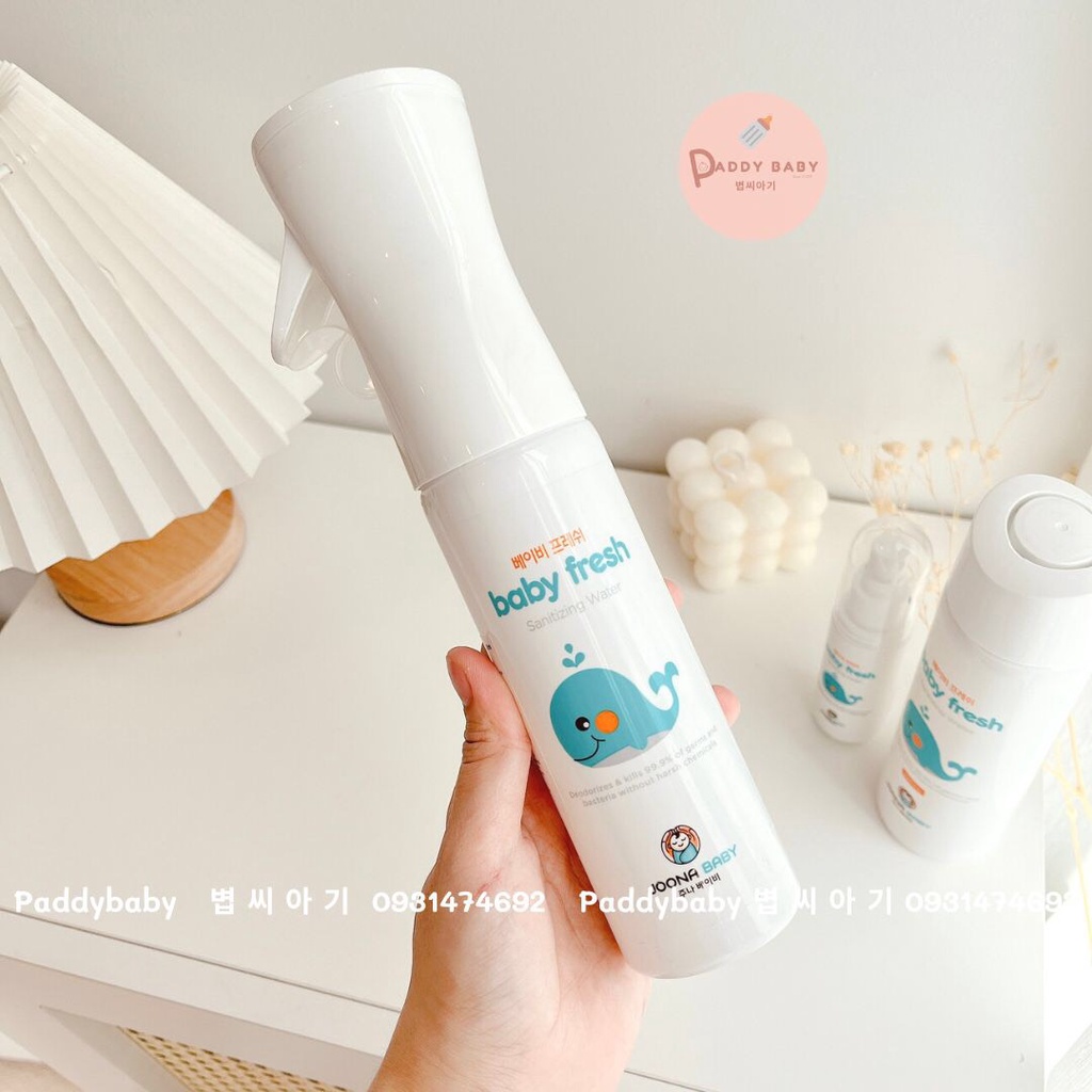 Xịt diệt khuẩn, khử mùi cho đồ chơi, bình sữa, núm ti giả Joona Baby Fresh an toàn cho bé
