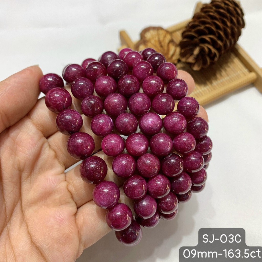 Vòng Tay RB Nam Phi Đỏ Đậm Đẹp Tuyệt Vời Size 8-10mm