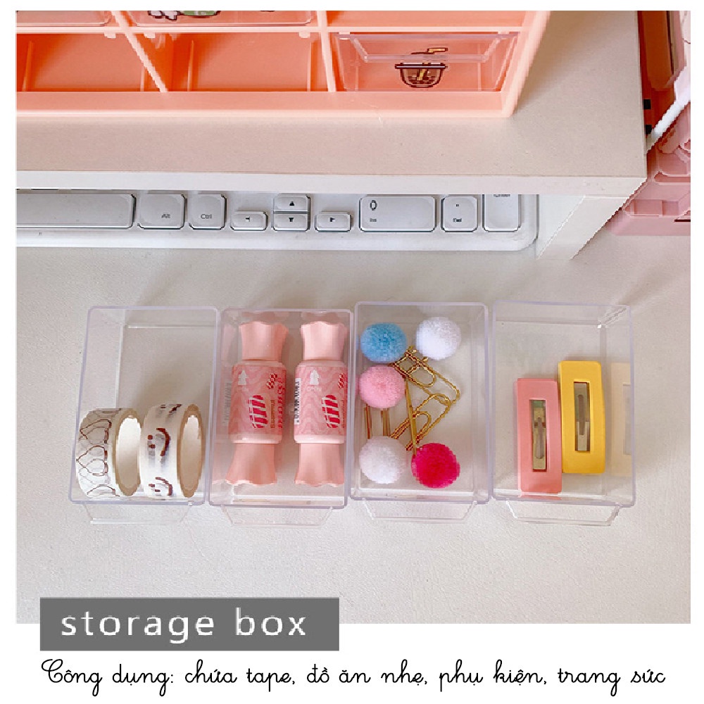 Hộp nhựa đa năng 9 ngăn đựng đồ siêu xinh,tủ đựng đồ mini để bàn văn phòng phẩm trang sức/vòng tay/mỹ phẩm K69
