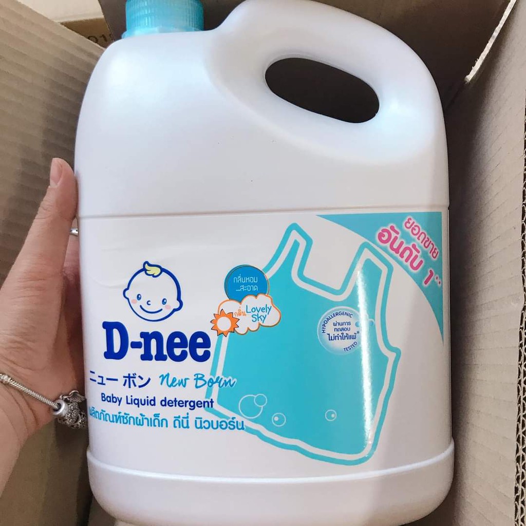 Nước giặt dnee xanh 3L mẫu mới nắp Neo chính hãng thái lan