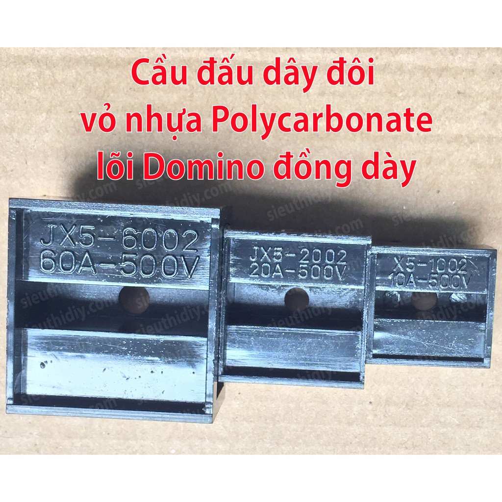 Cầu đấu dây vỏ nhựa Polycarbonate màu đen, lõi Đồng dầy