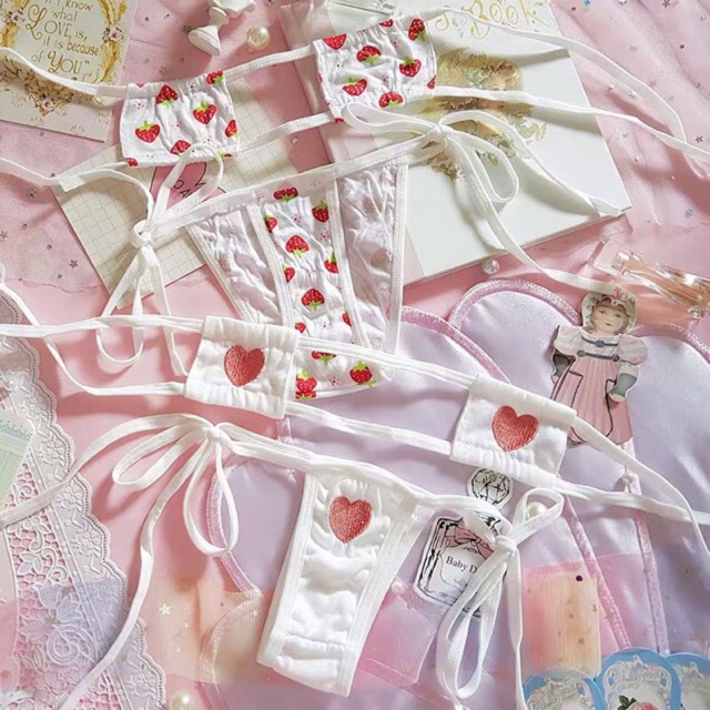 Bộ hai mảnh trái tim Loli dễ thương (Ảnh thật)